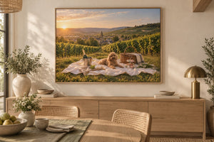 Les Vignes hung in a room