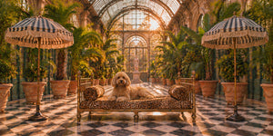 L'Orangerie with a customer's dog placed into the scene by hand