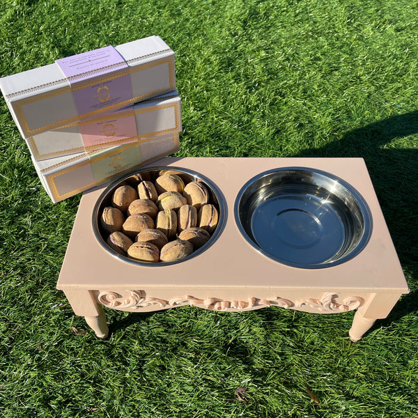 Bundle of 3-Boxes Dog Macarons + Elevated Pet Feeder - Bonne et Filou