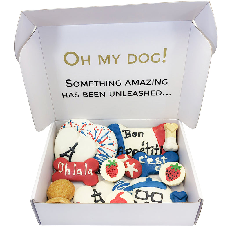 French Themed Dog Treats Gift Box