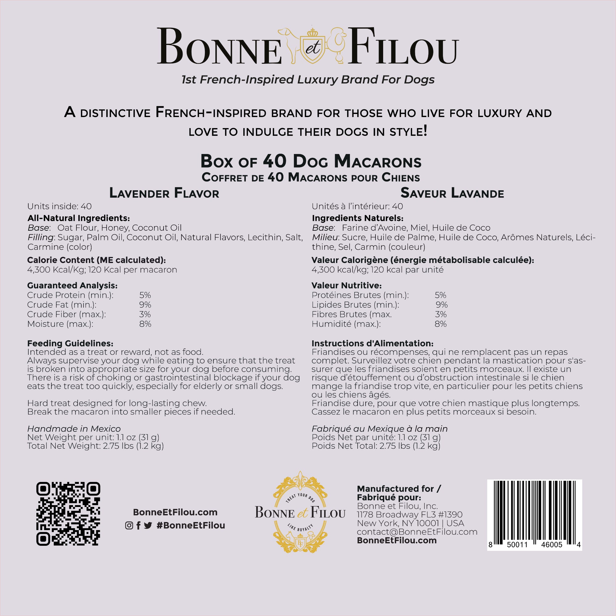 40 Pieces Count Dog Macaron Treats Gift Box Flavor