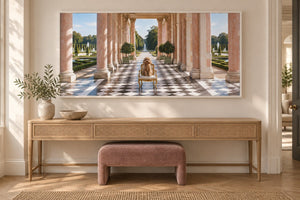 La Colonnade hung in a room