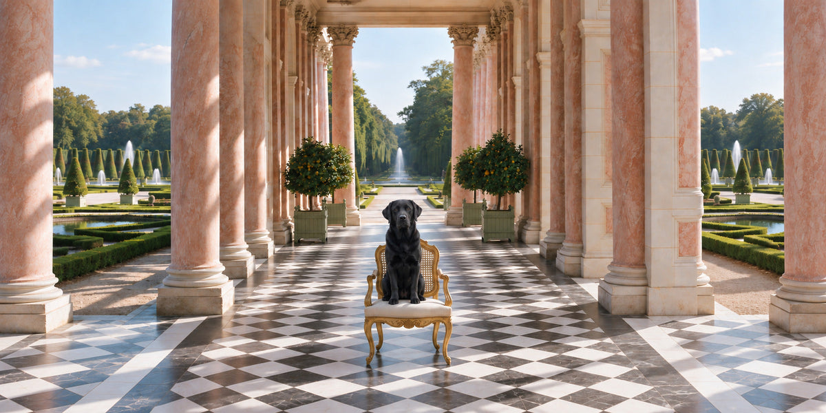 La Colonnade with a different dog