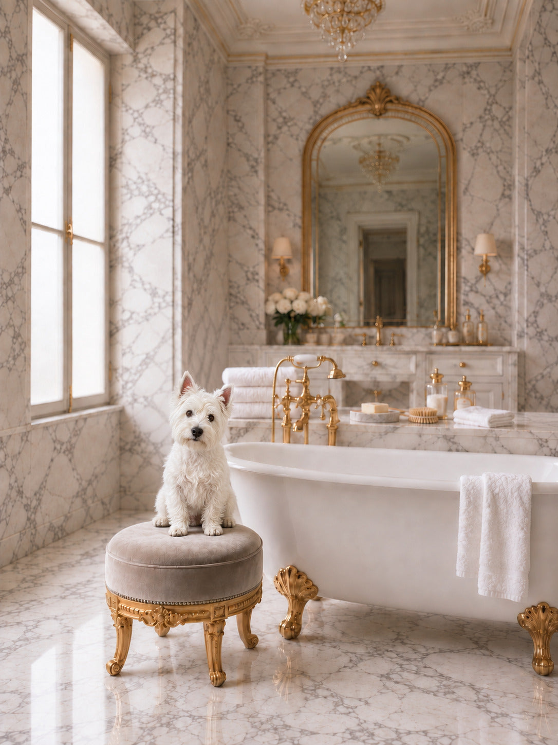 Les Bains with a different dog