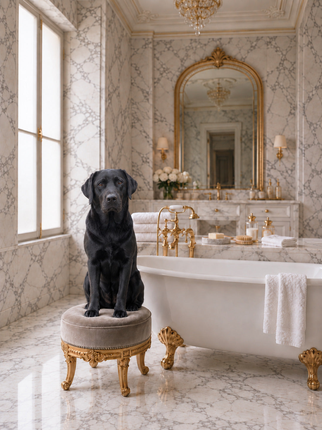 Les Bains with a different dog