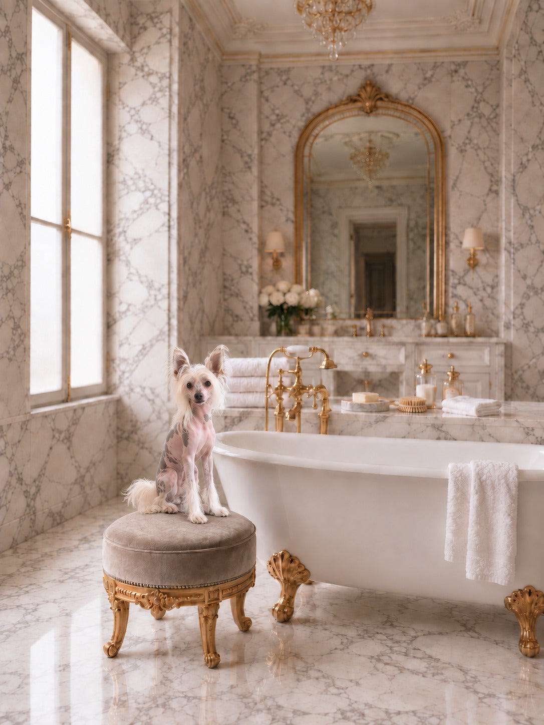 Les Bains with a different dog