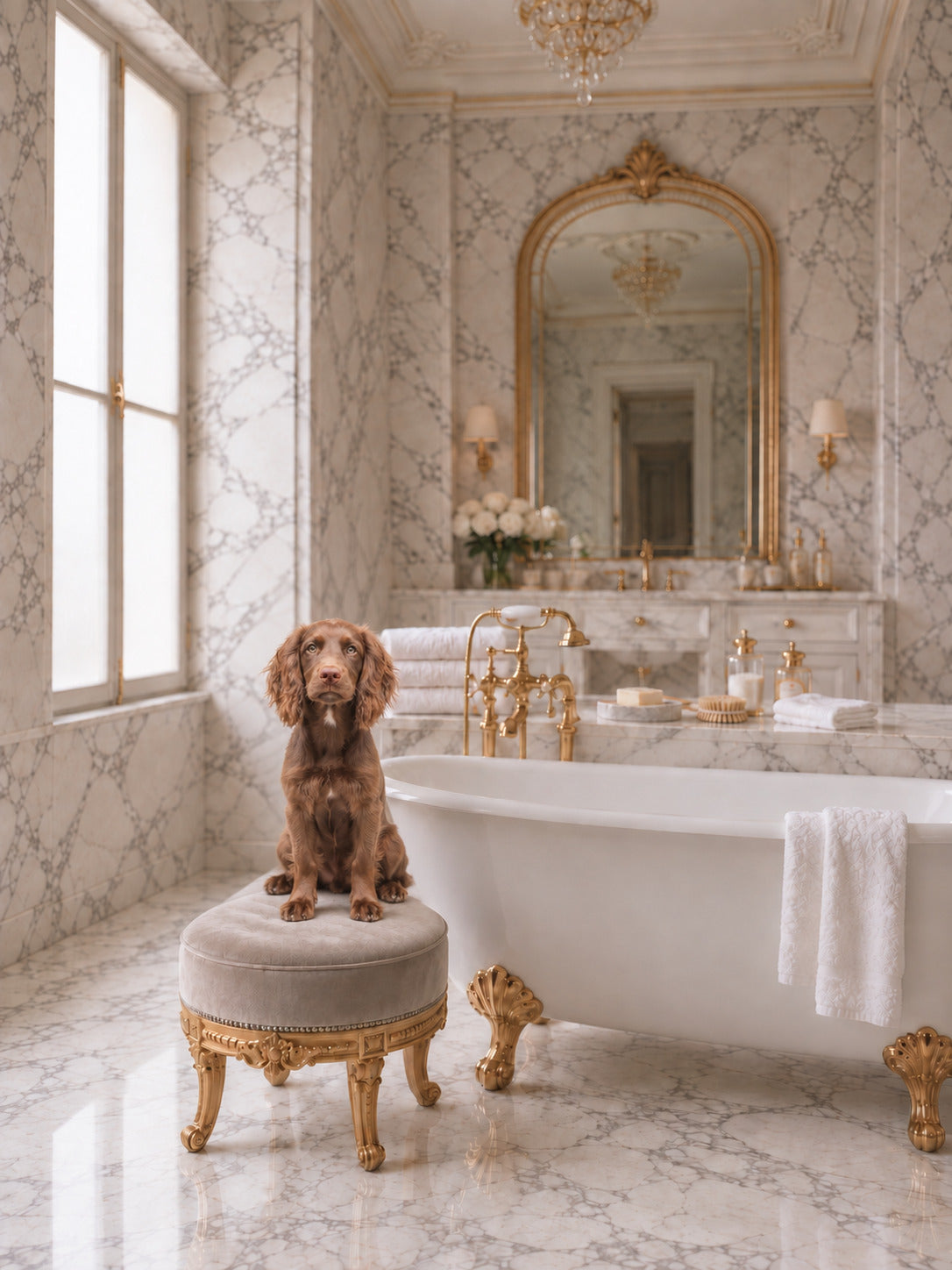 Les Bains with a different dog
