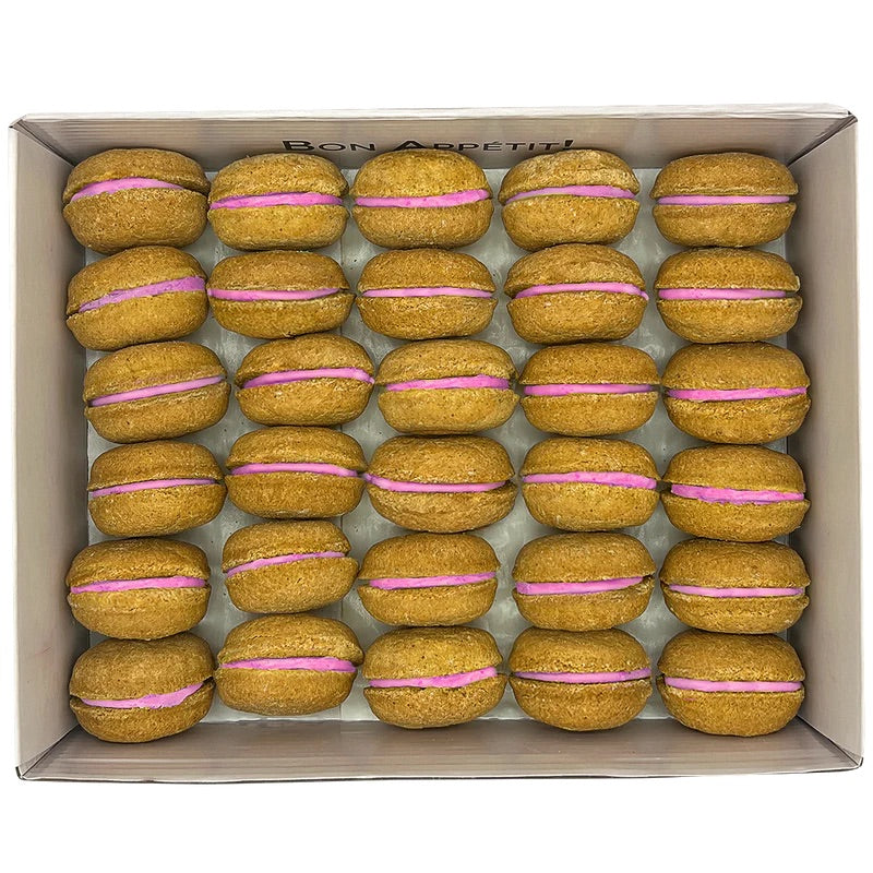 Raspberry 40 Pieces Count Dog Macaron Treats Gift Box