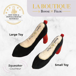 Red Heel Squeaky Dog Shoe Toy - Bonne et Filou