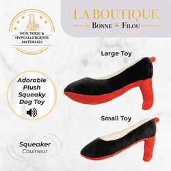 Red Heel Squeaky Dog Shoe Toy - Bonne et Filou