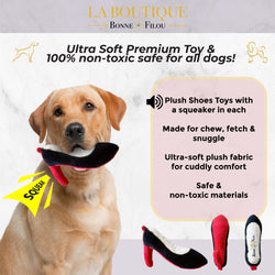 Red Heel Squeaky Dog Shoe Toy - Bonne et Filou