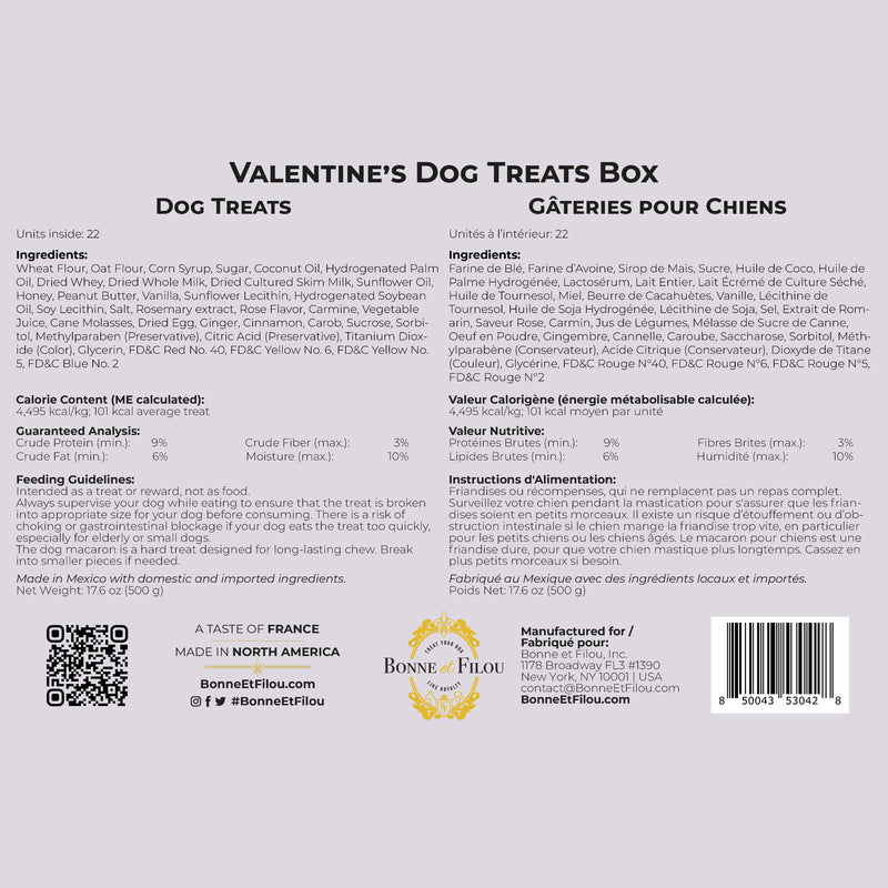 Valentine's Dog Treats Box - Bonne et Filou