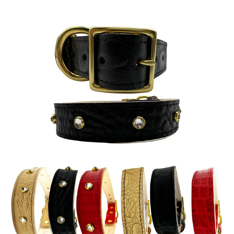 Croc Leather Dog Collar - Bonne et Filou