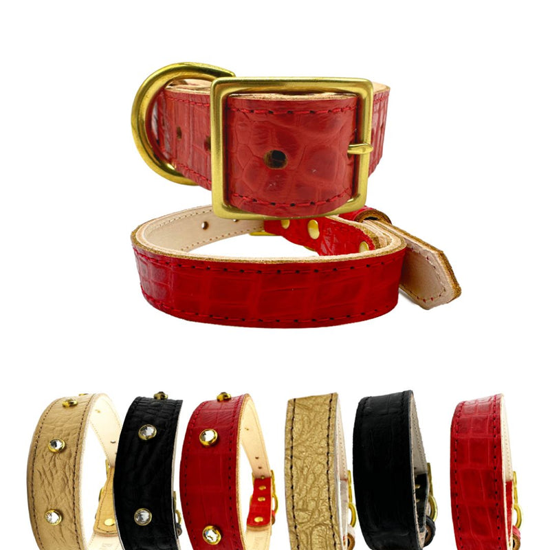 Croc Leather Dog Collar - Bonne et Filou
