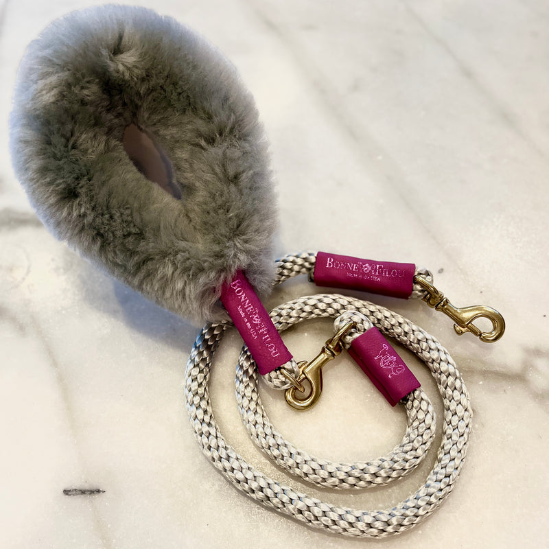 Hand Made Gray Faux Fur Pompom With Louis Vuitton Charms/pom